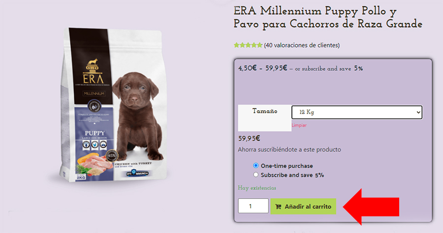 Anadir productos al carrito