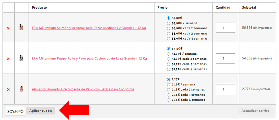 aplicamos cupon descuento en cunipic